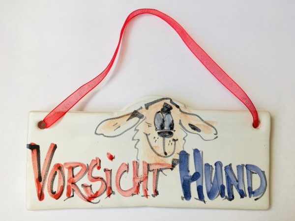 Keramik TürSchild &quot;Vorsicht Hund&quot; tiergesundheitnatuerlich.de